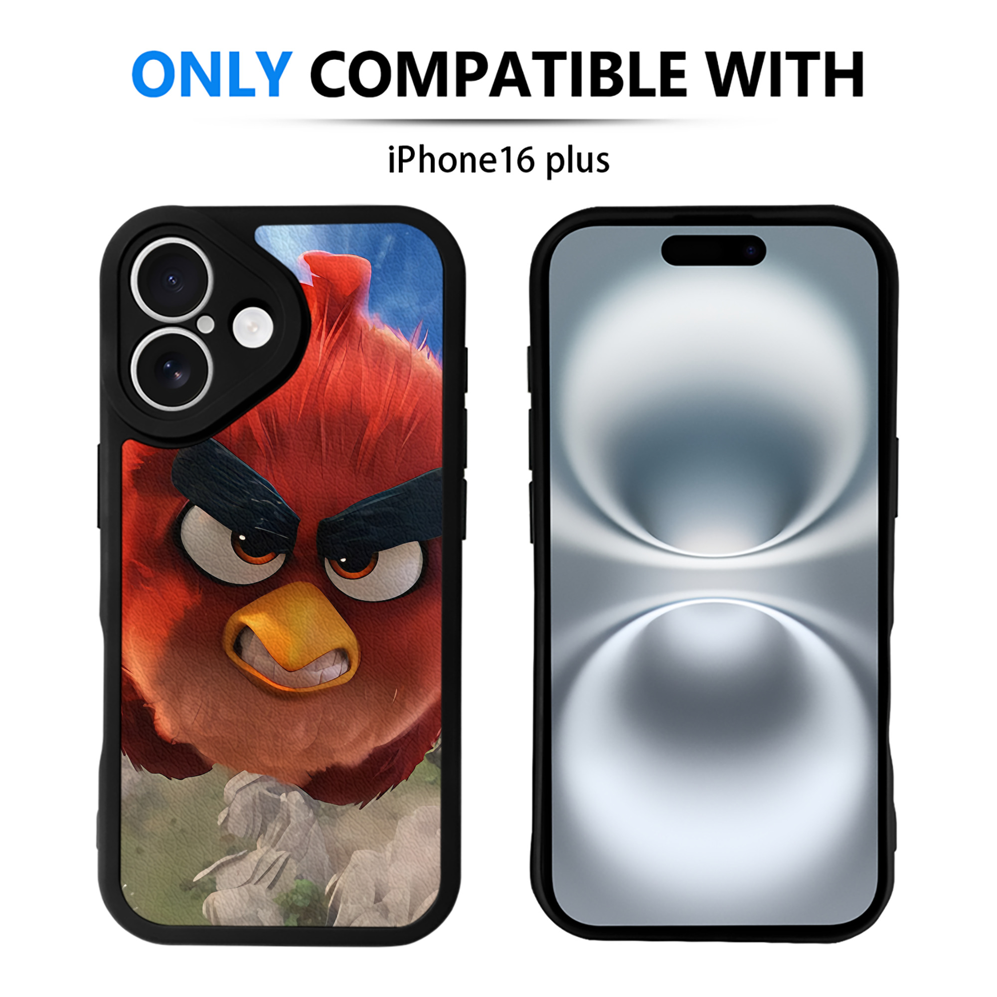 （画像用） Angry Birds アングリーバード 【iPhone 16シリーズ対応】シリコンスマホケース（レザー調） 材質：シリコン